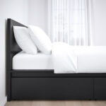 Malm High bed frame/4 storage boxes