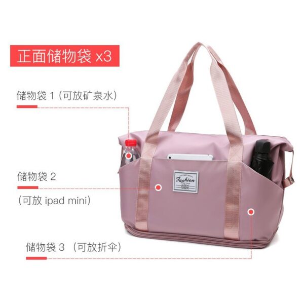 It can be used as a travel bag on a trolley suitcase, a large-capacity short-distance travel lightweight handbag storage bag