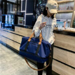 The new cross-border fitness bag is dry and wet separation, and the large-capacity independent shoe compartment business trip fitness bag can be set with a trolley travel bag