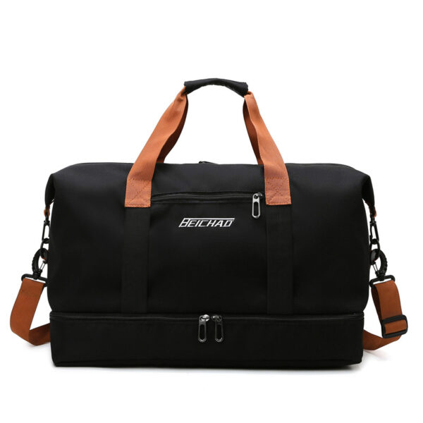 The new cross-border fitness bag is dry and wet separation, and the large-capacity independent shoe compartment business trip fitness bag can be set with a trolley travel bag