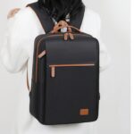 Cross-border backpack, simple business USB laptop bag, business trip, large capacity backpack, solid color and versatile