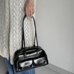 Korea New Bowling Bag Handbag Niche armpit retro large capacity small pocket design bag bag for women